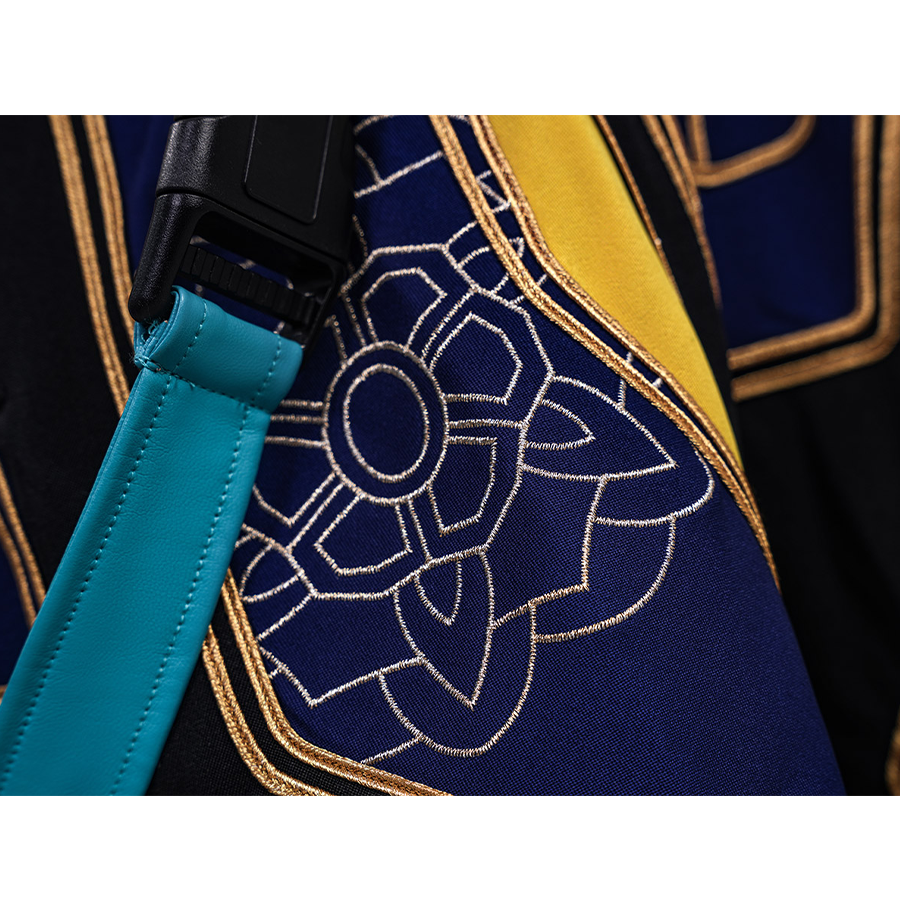 Zoey Cosplay Costume, the pants also have floral patterns on both sides.