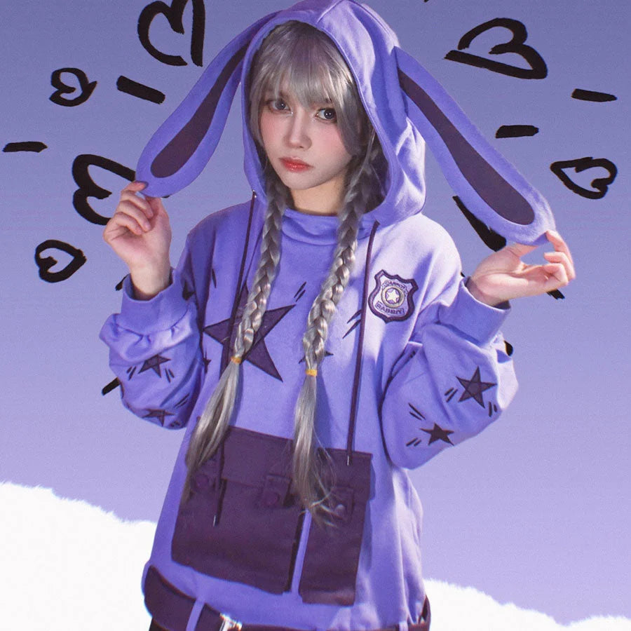 【CLEARANCE】COSFUN Original Zoo Purple Bunny Hoodie BST0061 Sweatshirt