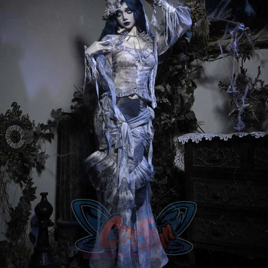 Gothic Tie-Dye Fitted Mermaid Chiffon Skirt Skirt