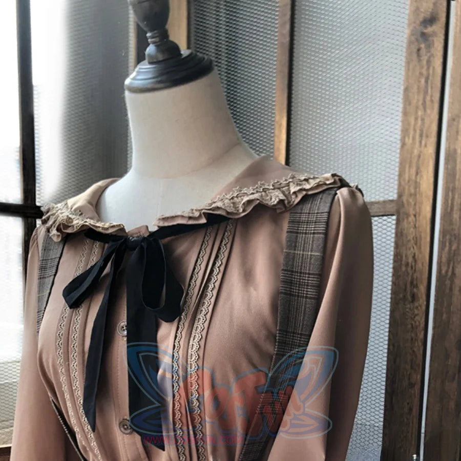 Elegant Detective Style Lolita Suit Sets Brown / Shirt / S