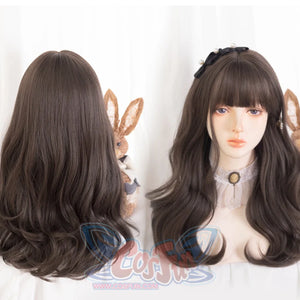 New Style Medium-length Wavy Curly Wig with Bangs