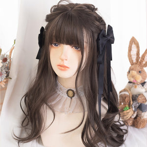 New Style Medium-length Wavy Curly Wig with Bangs
