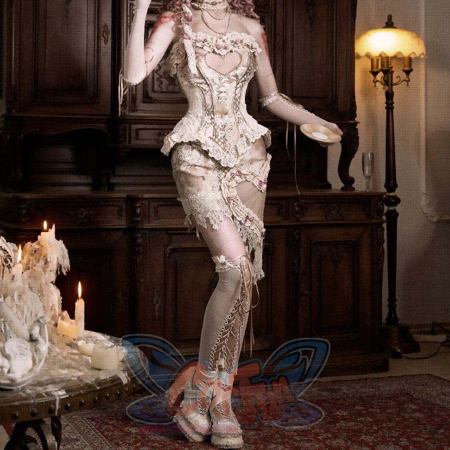 Rococo Duchess Vintage Heart Lace Bow Mini Skirt