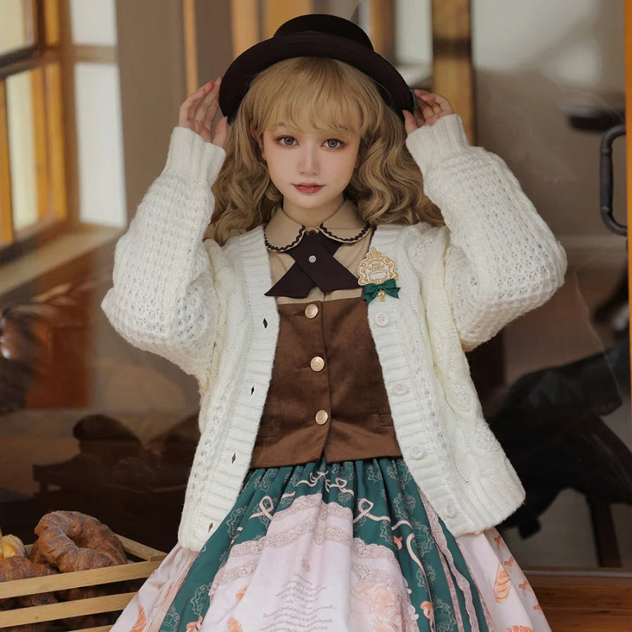 Winter Loose Lolita Knitted Sweater Coat - cosfun
