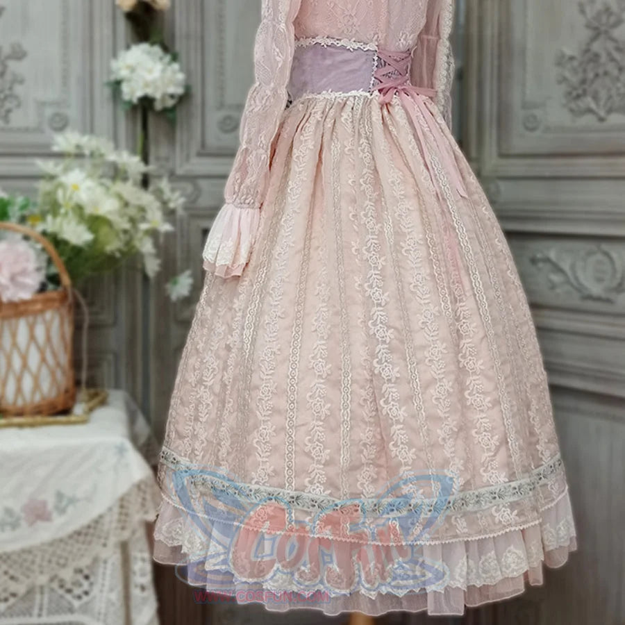 Spring Elegant Embroidered Lolita High Waist Skirt