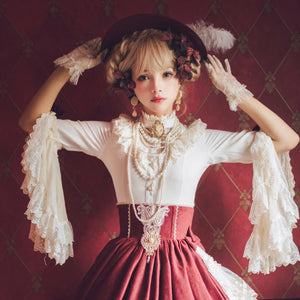 Elizabeth Elegant and Vintage Lolita Long Sleeve Shirt - cosfun