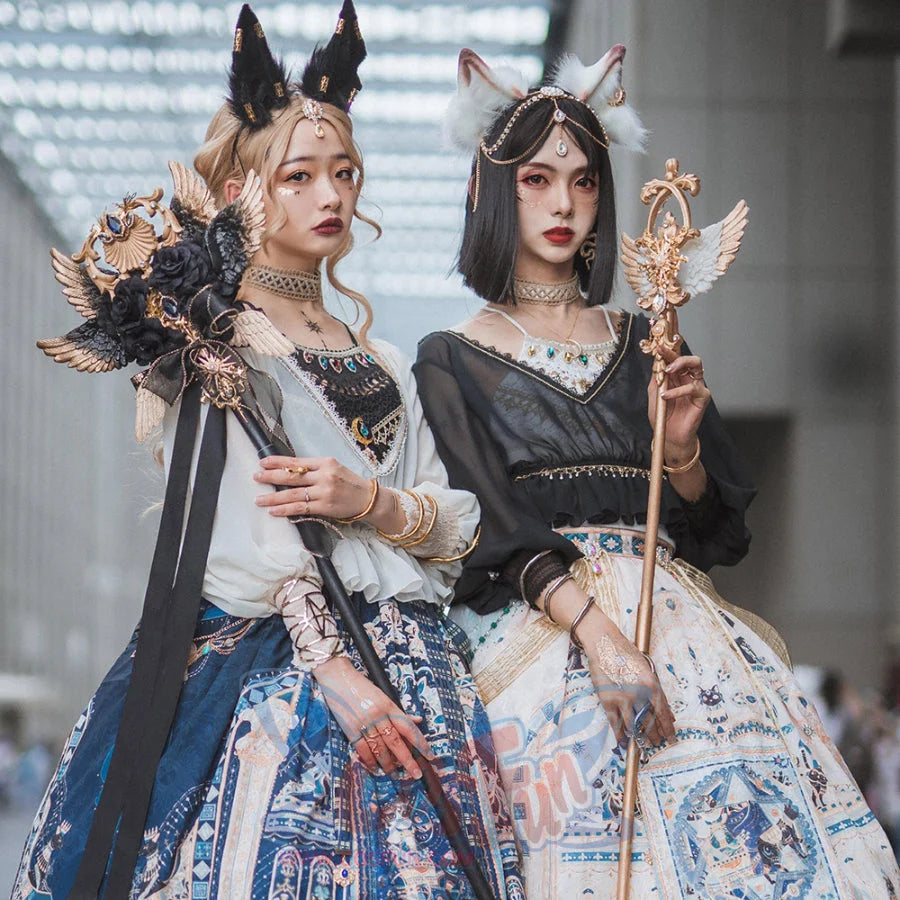 Egypt Style Lolita Backless Long Sleeve Smock and Vest