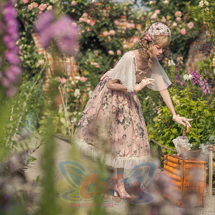 Rose of French Elegant Summer Lolita Short-sleeved Dress