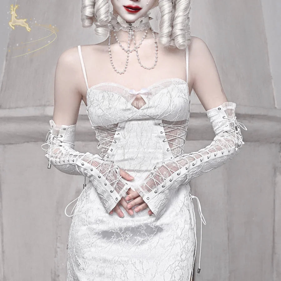 Alice Gothic Embossment Lace-Up Oversleeve