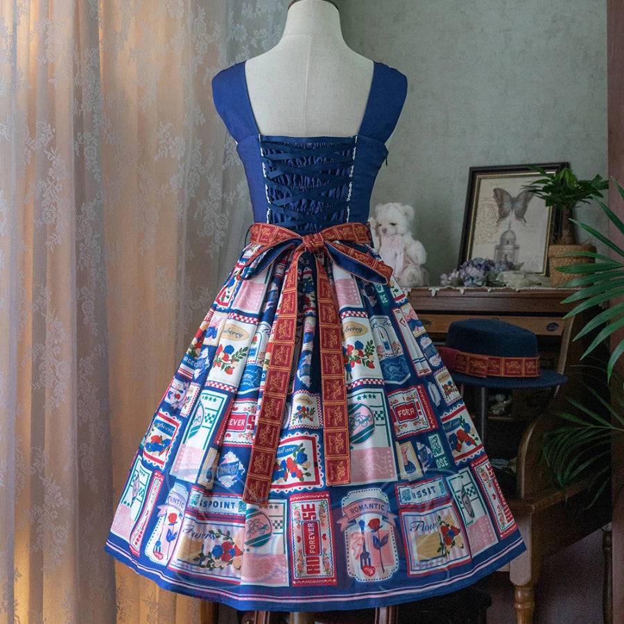 American Style Vintage Daily Lolita Jumper Skirt - cosfun