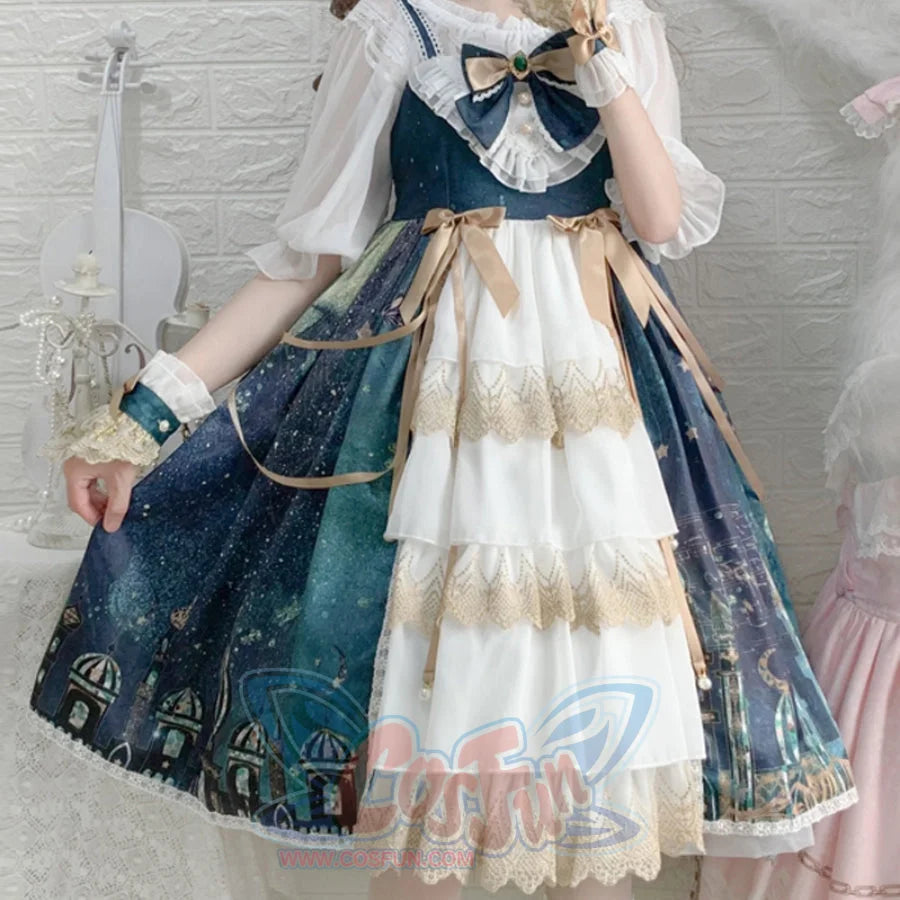 Royal Vintage and Elegant Lolita Long Jumper Skirt S