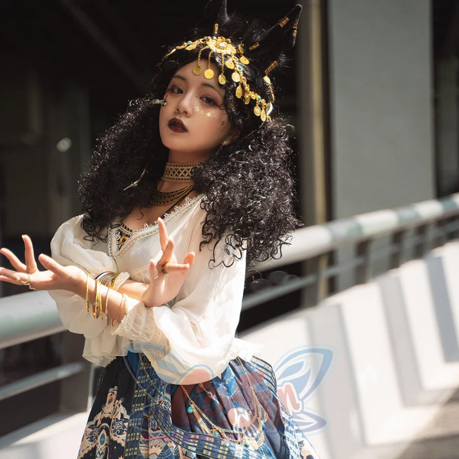 Egypt Style Lolita Backless Long Sleeve Smock and Vest