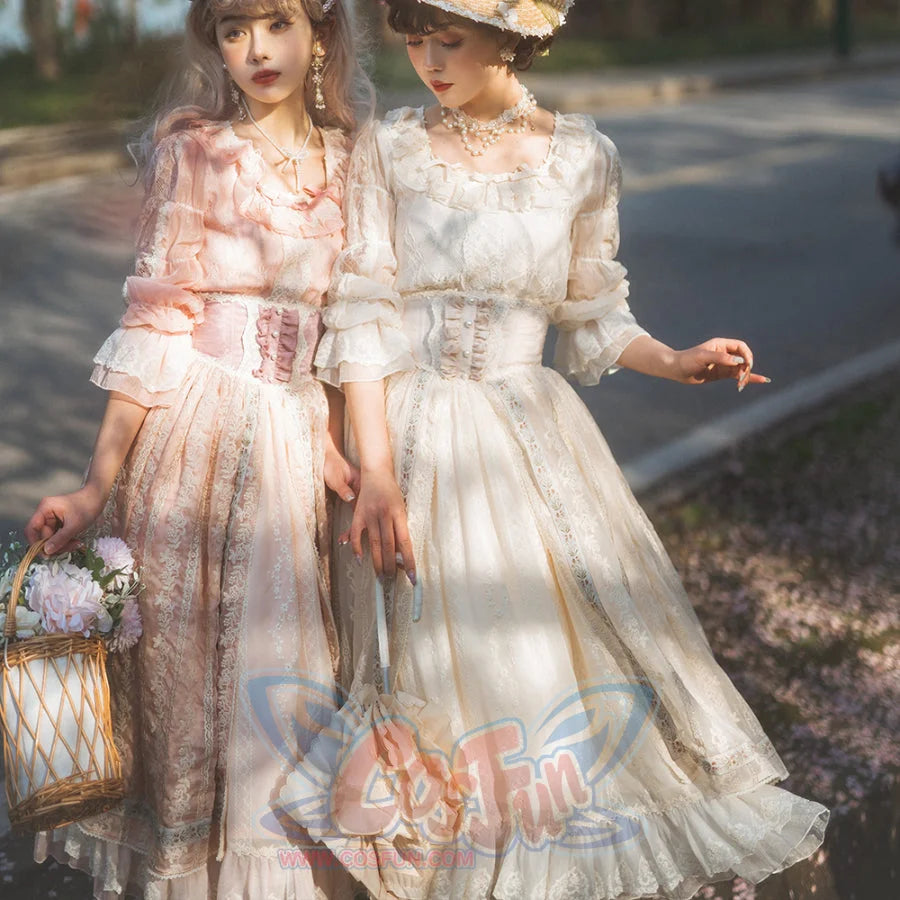 Spring Elegant Embroidered Lolita High Waist Skirt