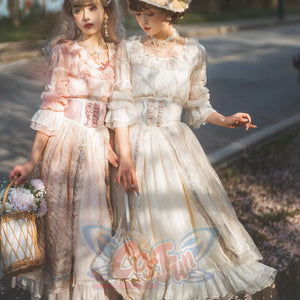 Spring Elegant Embroidered Lolita High Waist Skirt