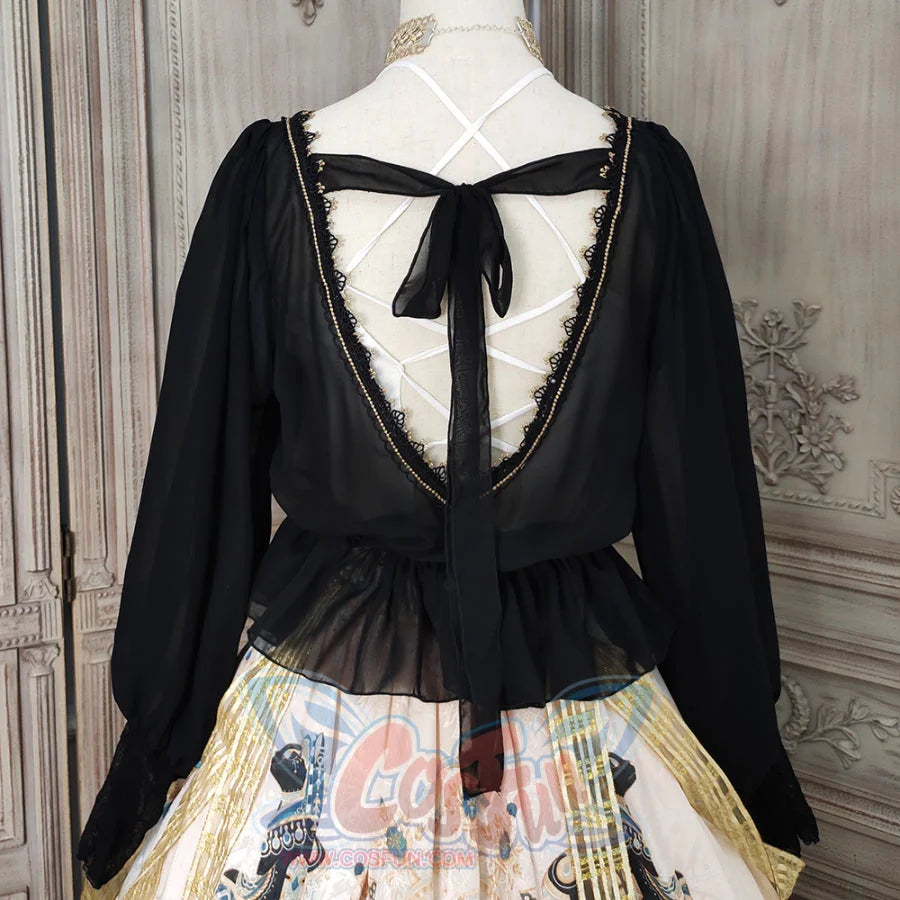 Egypt Style Lolita Backless Long Sleeve Smock and Vest
