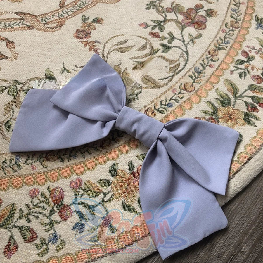 Elegant and Vintage Lolita Slim Dress Grayish Blue / S / Hairpin