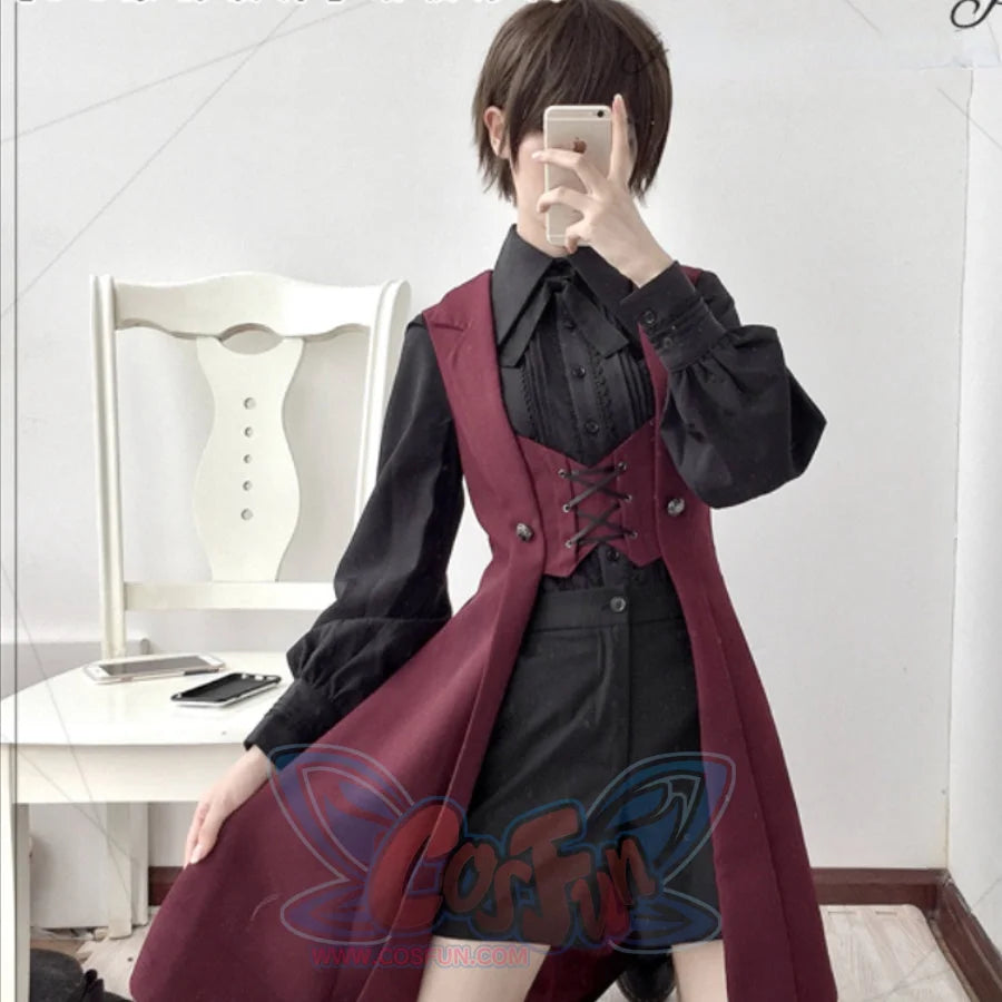 PRE-SALE Medieval Retro Dark Handsome Lolita Long Vest - cosfun