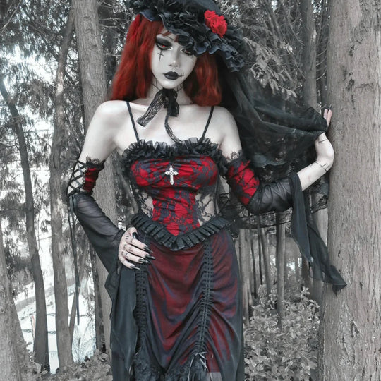 Spring And Autumn Drawstring Lace Halter Dress S30476