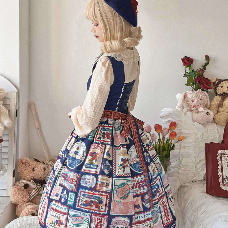 American Style Vintage Daily Lolita Jumper Skirt - cosfun
