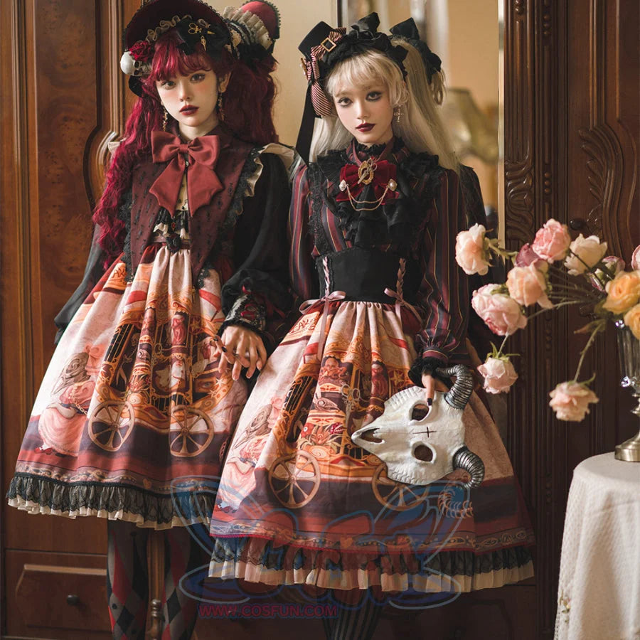 Gorgeous Gothic Lolita Drawstring Slim Skirt - cosfun