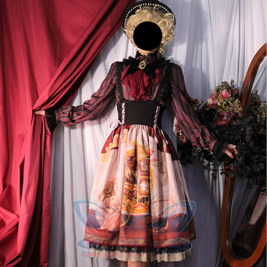 Gorgeous Gothic Lolita Drawstring Slim Skirt - cosfun