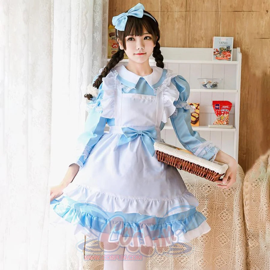 Alice In Wonderland Coffee Maid Lolita Dress Mp006083 Blue / M
