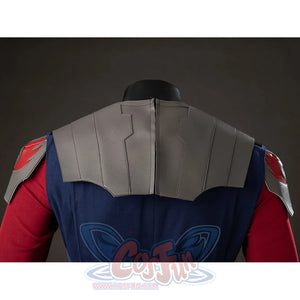 Anakin Skywalker cosplay costume back shoulder armor forms gray panels above the blue tunic.