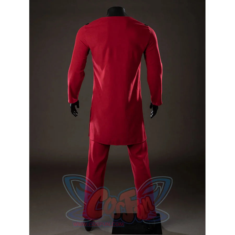 Anakin Skywalker cosplay costume back view keeps the red undershirt and pants clean under layered pieces.