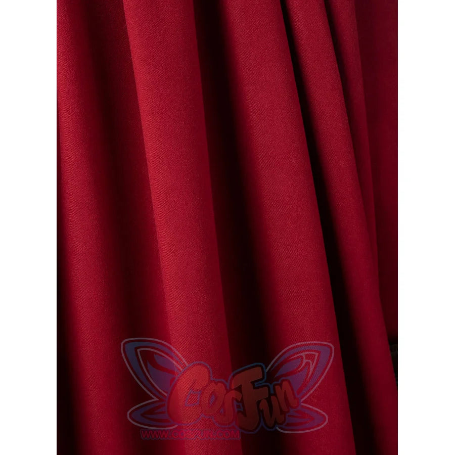 Anakin Skywalker cosplay costume red cape folds reveal soft fabric texture across the long draped panel.