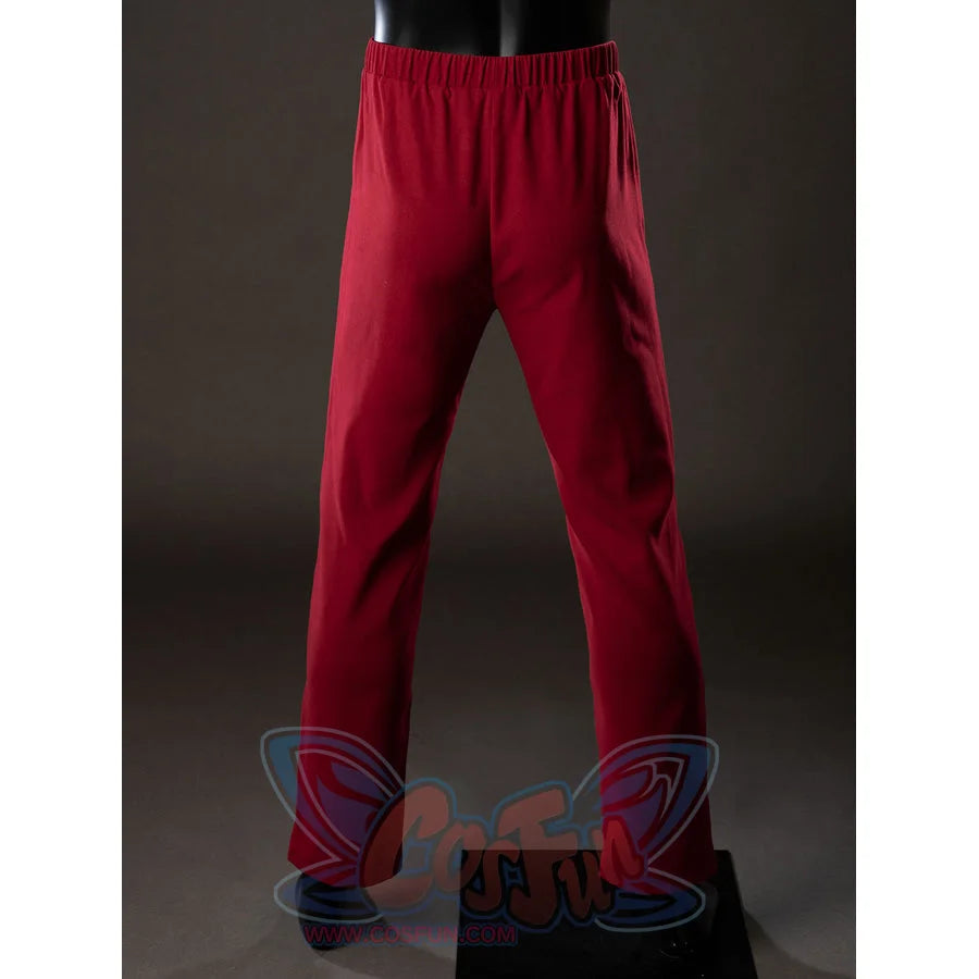 Anakin Skywalker cosplay costume red pants back keeps a straight cut with clean seams through the legs.