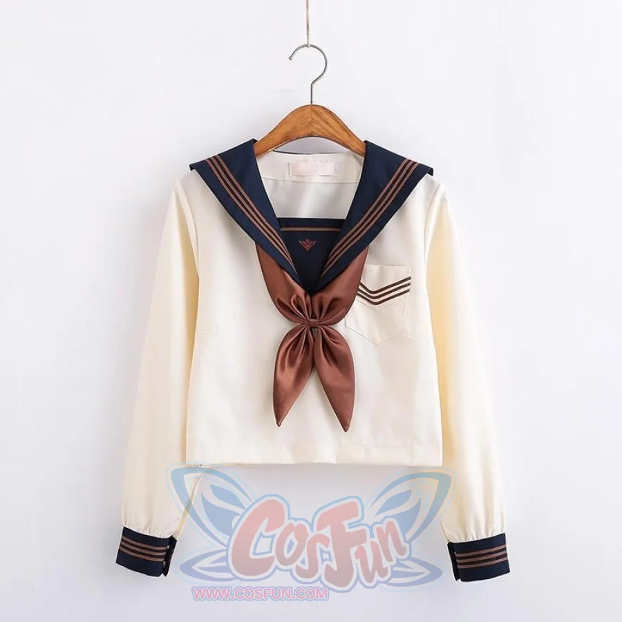 Anime Sailor Suit JSK School Uniform CLT6112 Long - sleeved Top / S School Uniform
