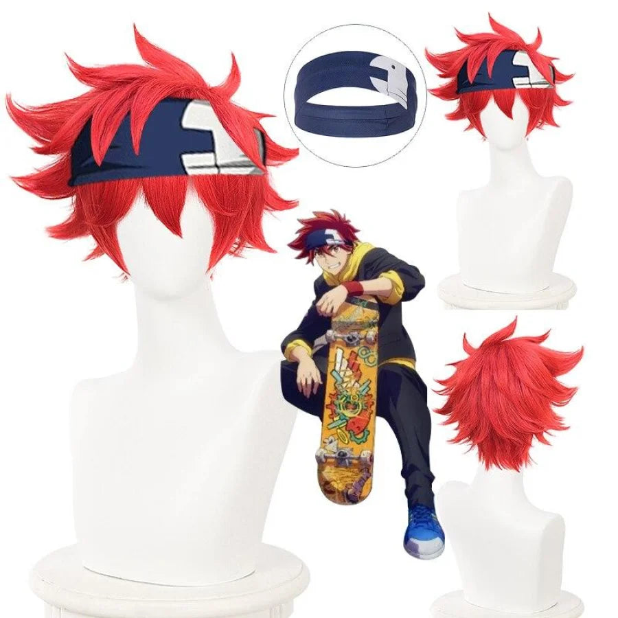 Anime Sk8 The Infinity Reki Cosplay Wig Sk Red Short Cosplay