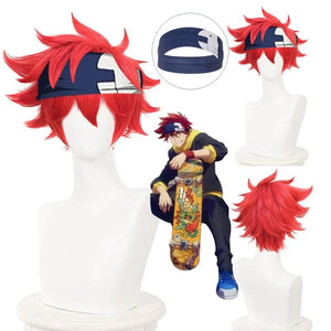 Anime Sk8 The Infinity Reki Cosplay Wig Sk Red Short Cosplay