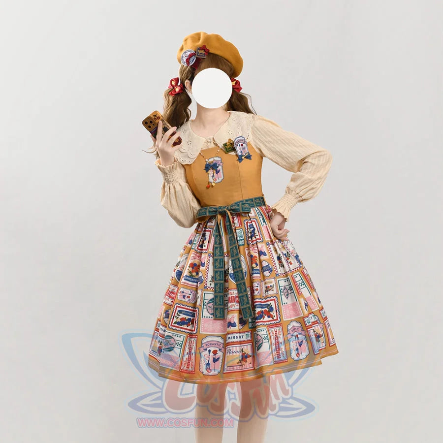 American Style Vintage Daily Lolita Jumper Skirt - cosfun