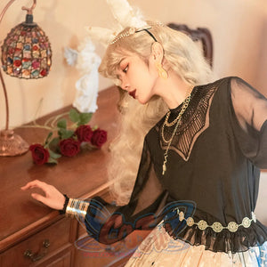 Egypt Style Embroidered Lolita Long Sleeve Shirt - cosfun