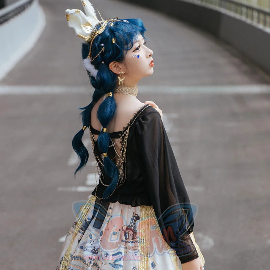 Egypt Style Lolita Backless Long Sleeve Smock and Vest