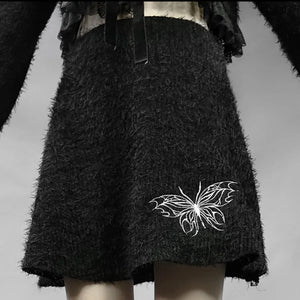 Autumn Original Woolen Embroidered Butterfly Skirt S