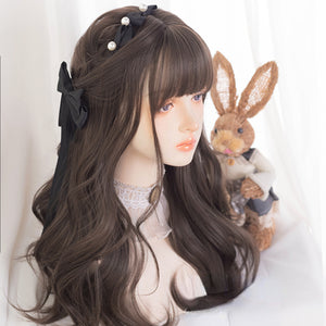 New Style Medium-length Wavy Curly Wig with Bangs