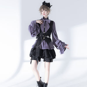 PRE-SALE Hunting Rabbit Retro Cute Cool Jacket Lolita Vest Shorts Ouji Set S23010