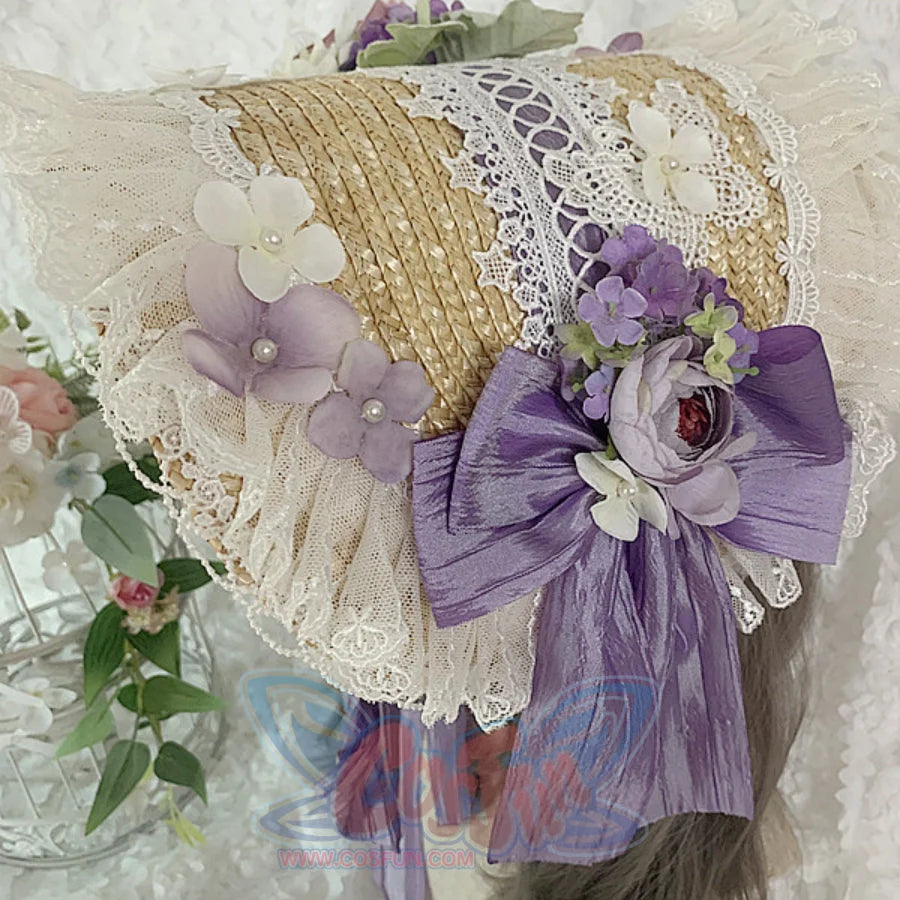 Elegant and Classic Lolita Flowers Straw Hat - cosfun