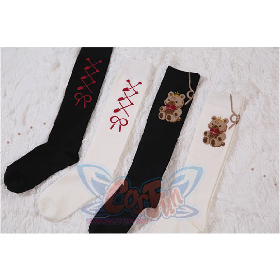 Lovely Bow Versatile Bear Lolita Calf Socks