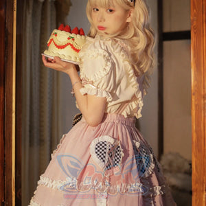 Daily Lovely High Waist Lolita Strap Skirt - cosfun