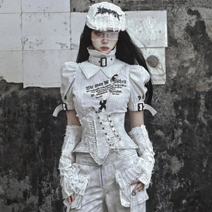 Stereo Cotton Turtleneck Punk Top - cosfun