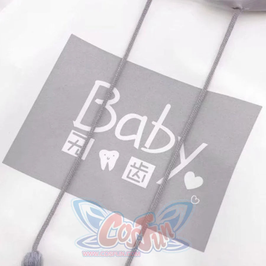 Baby Letter Cartoon Print Stripe Tassels Drawstring False Two-Piece Hoodie J30035 Sweatshirt
