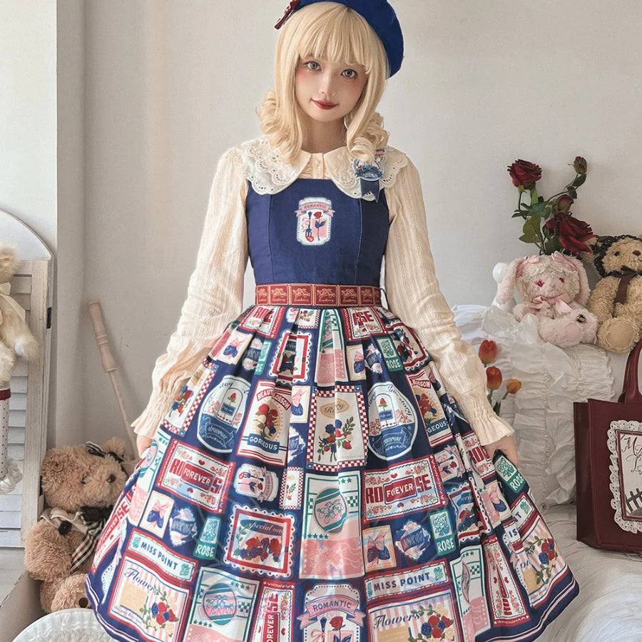 American Style Vintage Daily Lolita Jumper Skirt - cosfun