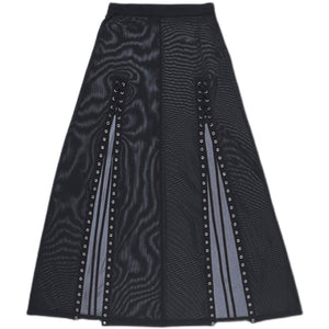 Summer High Waist Big Hemline Gauze Long Skirt