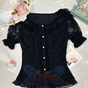 The Poem of Roses Elegant Lolita Short Sleeve Shirt - cosfun
