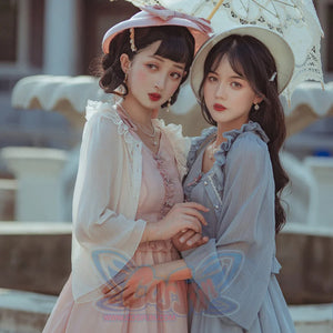 Elegant Lolita Lace Long Sleeve Sunscreen Shirt - cosfun