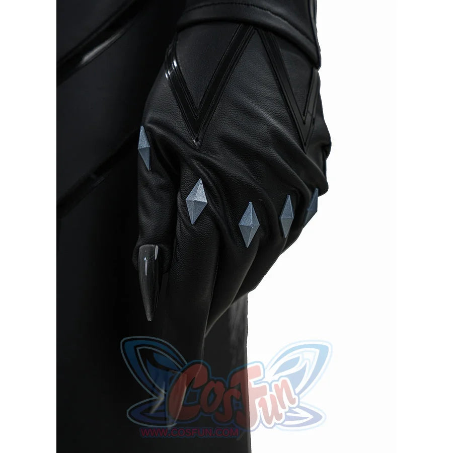 Black Cat Felicia Hardy cosplay glove close-up focuses on black clawed fingers accented by silver-tone diamond studs