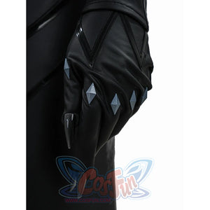 Black Cat Felicia Hardy cosplay glove close-up focuses on black clawed fingers accented by silver-tone diamond studs